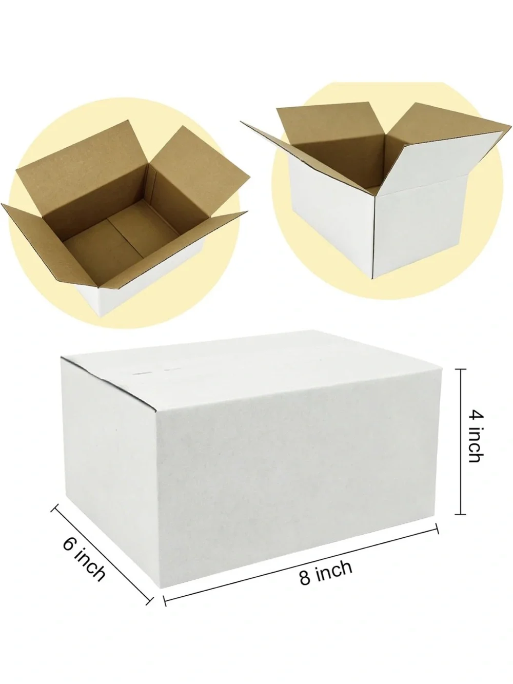 20 pack 8*6*4 inches small shipping boxes white corrugated cardboard boxes